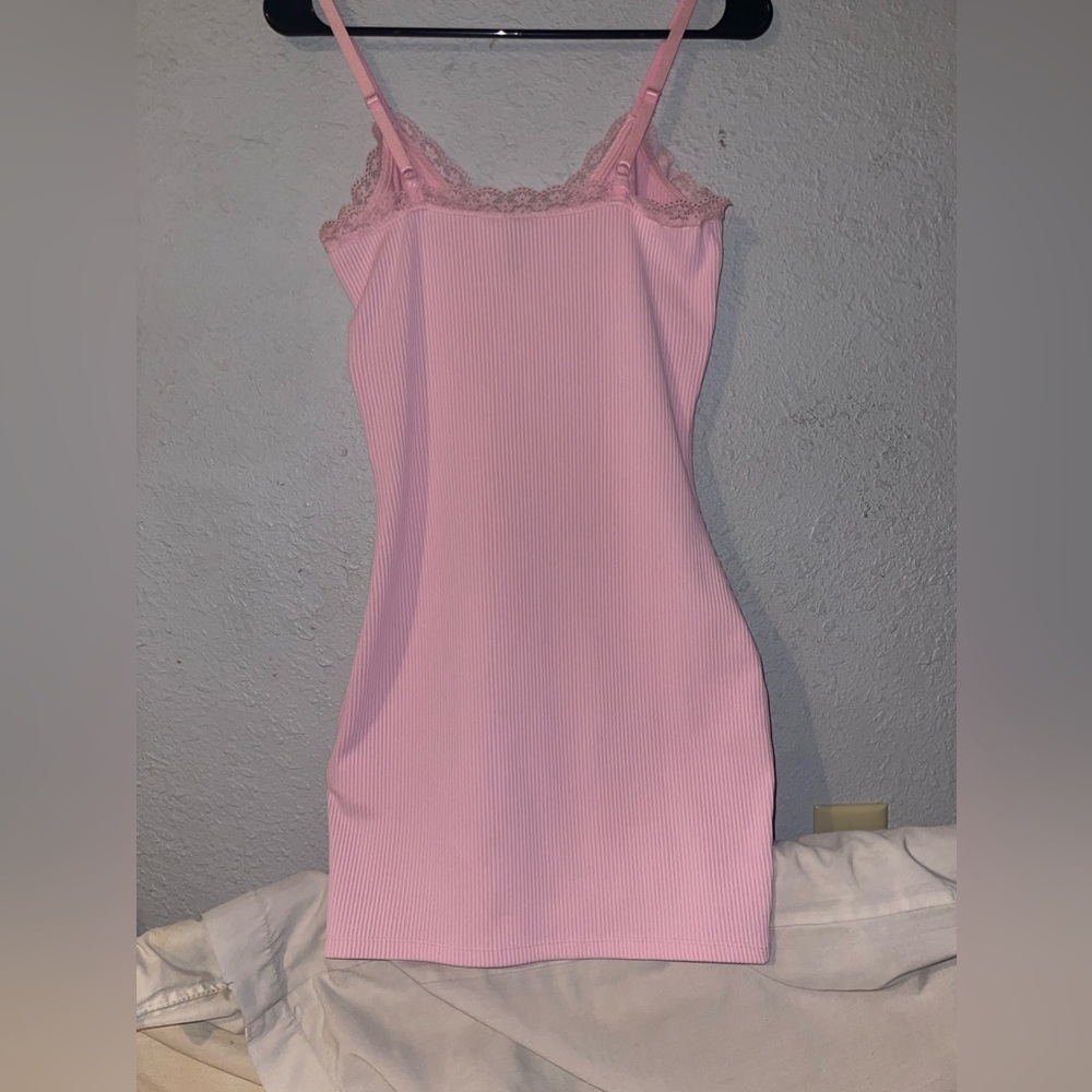 Baby pink mini dress